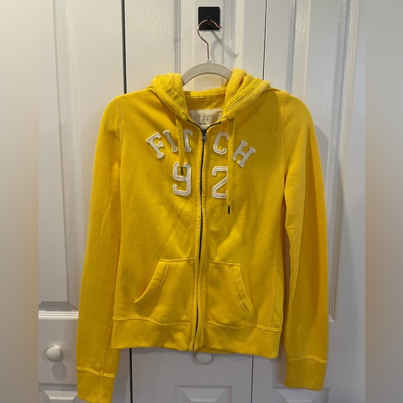 abercrombie and fitch yellow zip up jacket - Picture 1 of 6